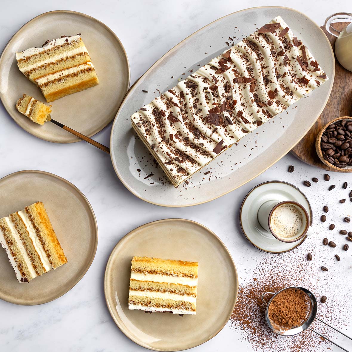 The Original Cakerie Tiramisu Layer Cake - 6 Cut