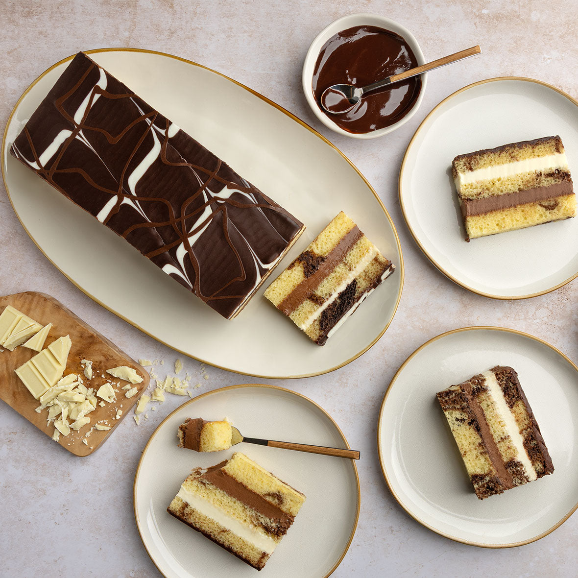 The Original Cakerie Tuxedo Truffle Mousse Cake - 6 Cut Slice