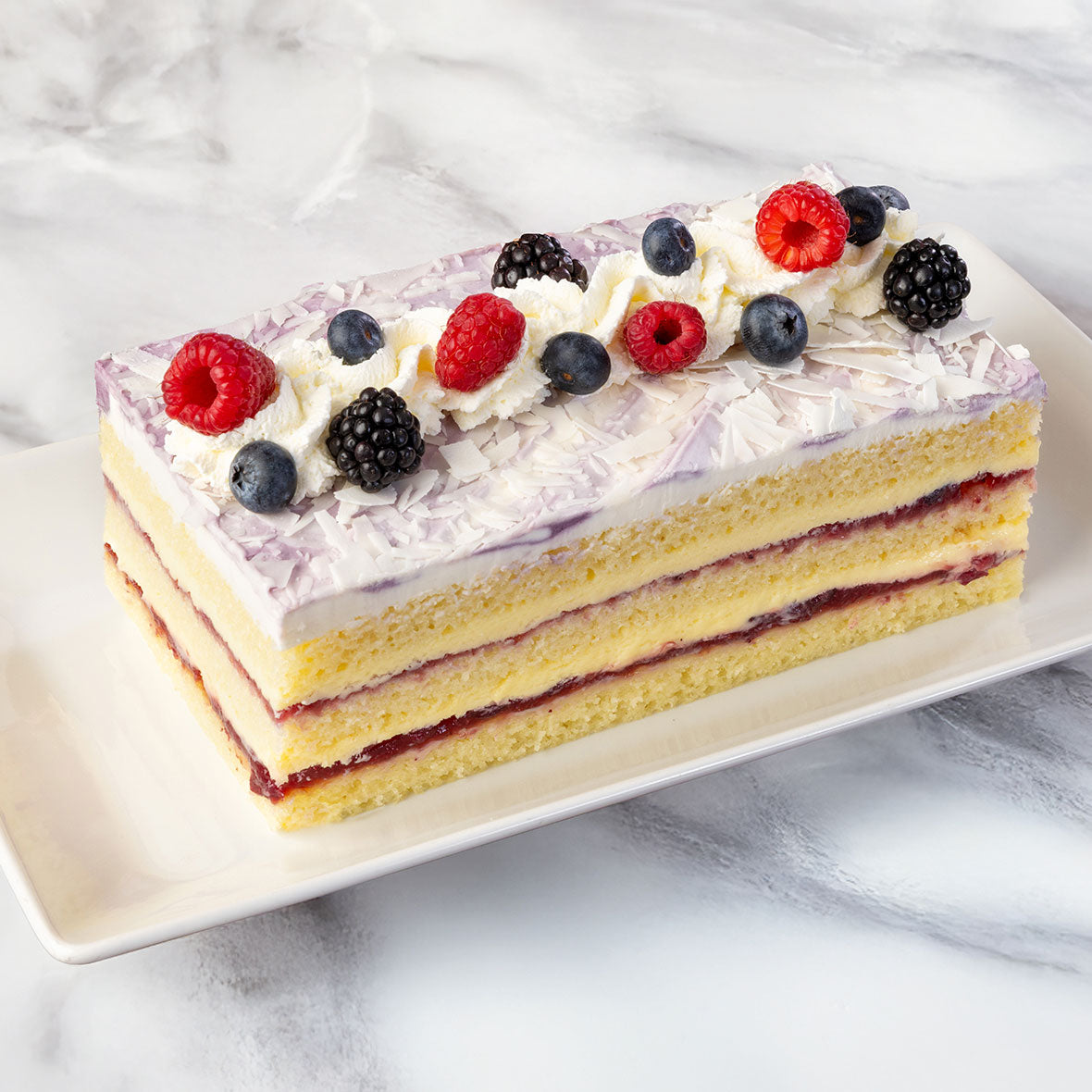 Mixed Berry Custard Cake